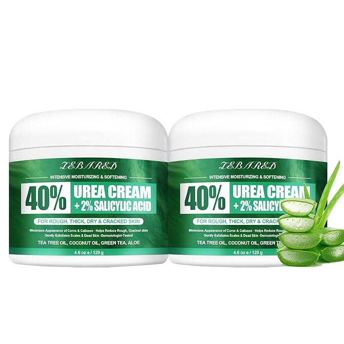 Urea Cream 40 Percent For Feet Maximum Strength, Plus 2% Salicylic Acid with Hyaluronic Acid, Urea Foot & Hand Cream for Dry Cracked, 4.6 oz