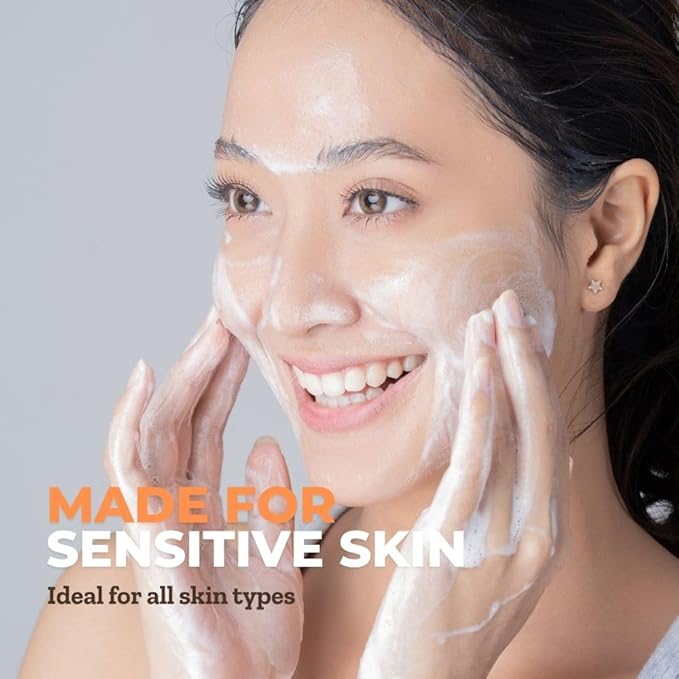 Emani Soft Cloud Foam Cleanser, All-in-One Sensitive Skin Face Wash, All Skin Types + Fragrance-Free Makeup - Sunscreen Remover, SLS-FREE, Plant-Based, pH Balancing, 150ml