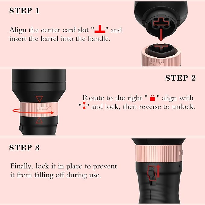 Thermal Brush 3 in 1 Set Ionic Heated Round Curling Create Volume & Smoother Hair Style for Fully Dried Hair Ceramic Fast Heating Curling Iron Brush with Temperature (Black)