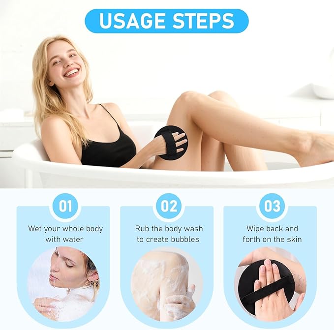 2 Counts Shower and Bath Tool, Exfoliating Body Scrubber Set, Deep Cleansing Shower Tool, Gentle Exfoliator for Massage and Cleansing Dead Skin, for Men and Women