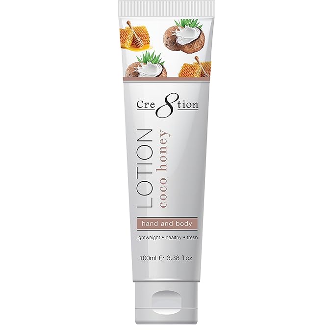 Cre8tion Spa Coconut Honey Hand & Body Lotion, Luxurious Lightweight Moisturizer for Silky, Smooth Skin, 3.3 Fl Oz