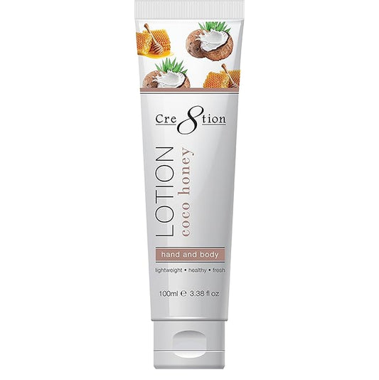 Cre8tion Spa Coconut Honey Hand & Body Lotion, Luxurious Lightweight Moisturizer for Silky, Smooth Skin, 3.3 Fl Oz