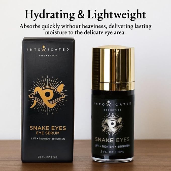 Intoxicated Cosmetics Snake Eyes Eye Serum 15 ml - Bakuchiol Under Eye Solution for Women and Men - Lift | Tighten | Brighten