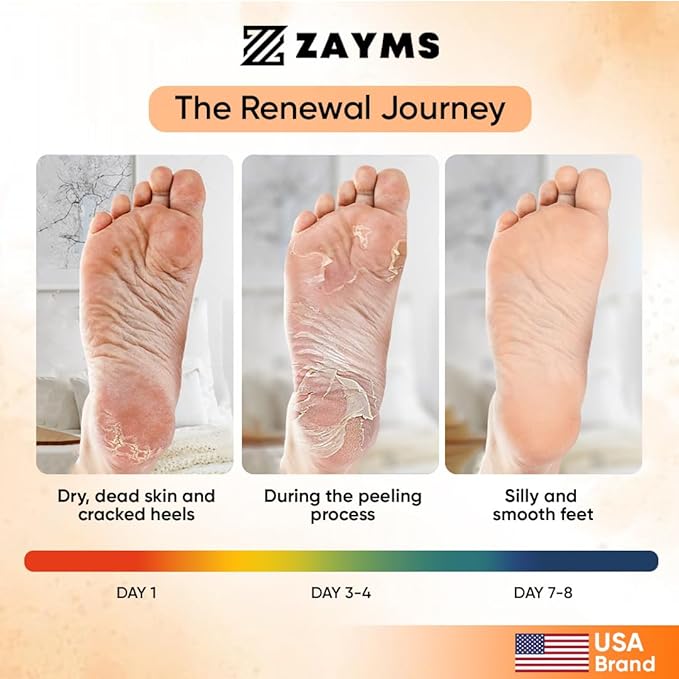 Foot Peeling Mask 5 Pack - Exfoliating Mask for Baby Soft Feet, Removes Dead Skin & Calluses, Repairs Cracked Heels, Natural Peel for Smooth, Soft Feet