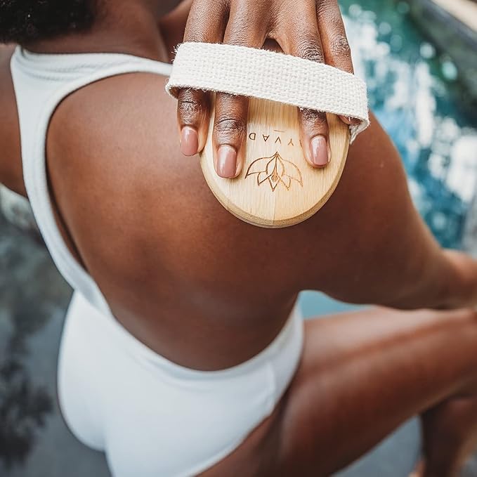 Luxury Bamboo Vegan Dry Brush, USA Brand, Dry Brush for Body with Agave/Plant Based Bristles (Firm/Extra Firm) with Stylish Bamboo Oval Handle, for Exfoliating Skin and Improving Circulation