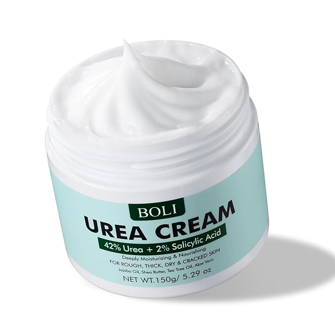 BOLI Urea Cream 42 Percent, Plus 2% Salicylic Acid, Foot Cream for Thick, Cracked, Rough & Dry Skin, Deep Moisturizer for Feet, Elbows, Hands and Knees (5.29 oz)