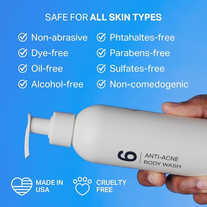 Y'OUR Acne Clearing Body Wash | Gentle & Non-Drying Salicylic Acid Formula | For All-Over Body Use - Smooths Texture & Evens Tone | Clears Bacne & Breakouts for Women + Men, Paraben & Sulfate Free