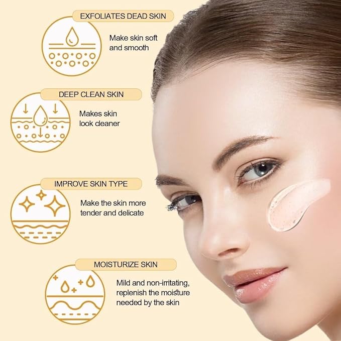 2Pcs Orange Exfoliating Gel Scrub for Face and Body Skin, Deep Cleansing Moisturizing Skin Exfoliator, Natural Orange Exfoliating Gel, Peeling Exfoliator