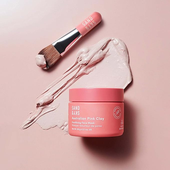 Sand & Sky Australian Pink Clay Detoxifying Face Mask with Vitamin C & Antioxidants - Pore Clearing Clay Mask for Blemish-Prone Skin, Fades Hyperpigmentation & Evens Tone