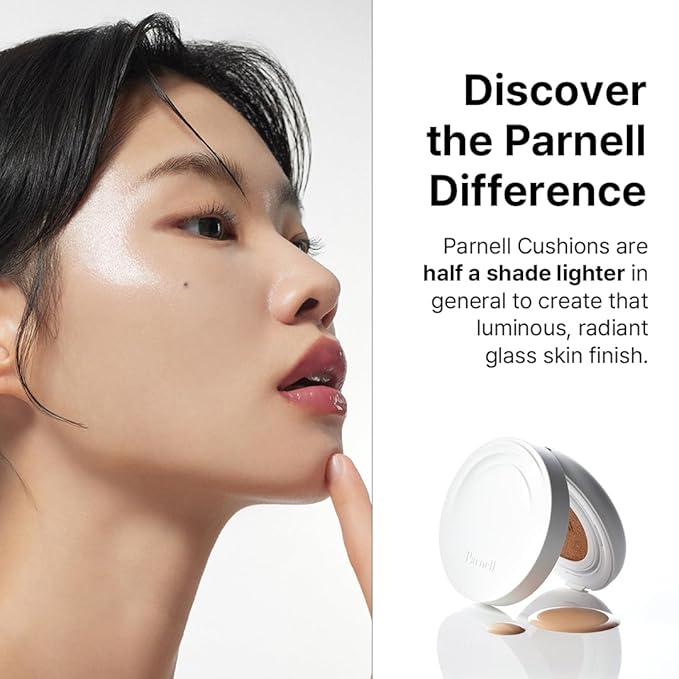 Parnell Cicamanu Serum Cushion 57N Deep Amber 0.52 fl oz | Hydrating Serum Foundation for Soothing, Pore Blurring & Radiant Glass Skin | Lightweight Korean Cushion for Sensitive Skin | K-Beauty