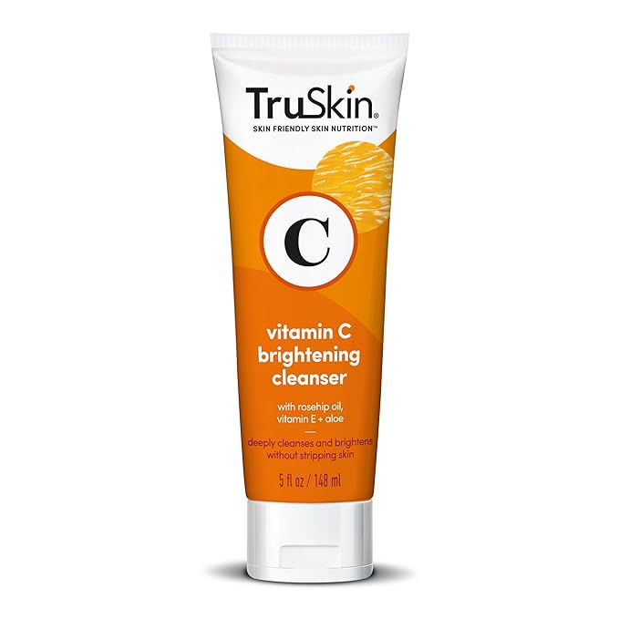 TruSkin Vitamin C Cleanser for Face - Brightening Face Wash with Vitamins C & E, Rosehip Oil, Aloe Vera and MSM - Deep Clean and Refresh for Radiant, Healthy-Looking Skin, 5 fl oz