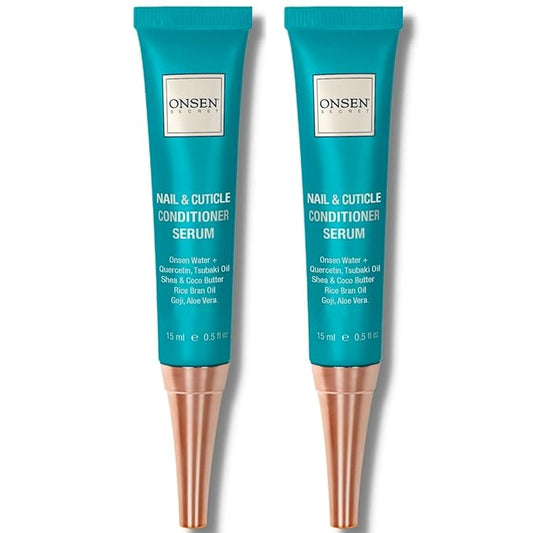 Onsen Nail & Cuticle Cream Treatment w/Japanese Tsubaki, Jojoba & Lavender Oil, Shea Butter – Strengthens Nails, Softens Cuticles - Daily Repair Care (2 Count/15 ml)