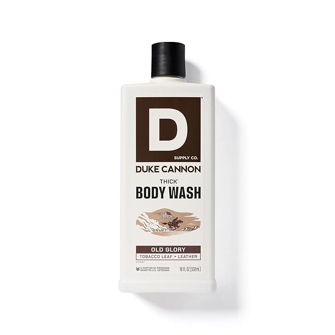 Duke Cannon Supply Co. Thick High-Viscosity Body Wash for Men Smells Like Old Glory - Plant-Based Thickeners, Superior Lather, Natural Exfoliate, 17.5 oz. (3 Pack)