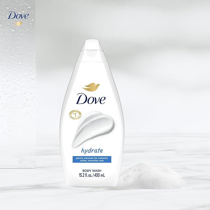 Dove Body Wash, Hydrate 6-Pack – Moisturizing Cleanser for Smooth, Soft Skin, 15.22 Oz Ea