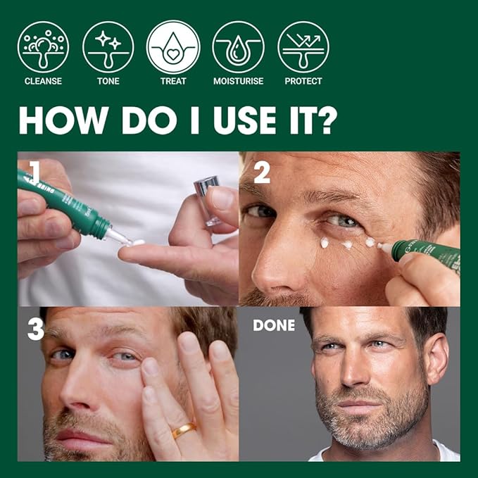 Shakeup Cosmetics Mens Eye Cream, Lifting & Firming Formula, Helps Reduce Fine Lines and Crow's Feet, Hydrating with Peptides & Caffeine, 15ml. Aka. AGE DEF-EYE