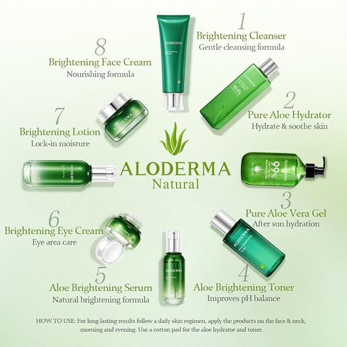 Aloderma Aloe Brightening Face Toner Made with Organic Aloe Vera Juice - Naturally formulated with Hyaluronic Acid & Niacinamide to Refine Skin Tone and Brighten Skin, Alcohol-Free, 4.2oz