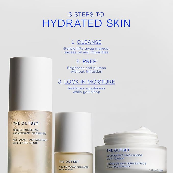 The Outset Restorative Niacinimide and Bakuchiol Night Cream - Gentle Fragrance Free Anti-Aging Moisturizer - Wrinkle reducing - Clean, Vegan, Gluten Free - All Skin Types, Sensitive Skin - 1.7 fl oz