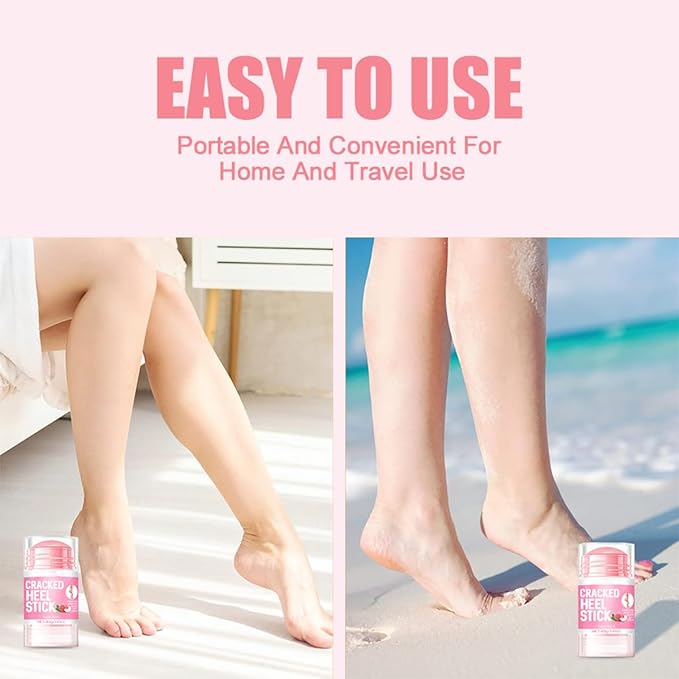 2Pcs Peach Scented Anti-Cracking Foot Cream Set,Natural Hydrating Heel Stick Balm,Deeply Moisturize & Soften,Repair Dry Cracked Skin,Smoothens Dry Cracked Feet