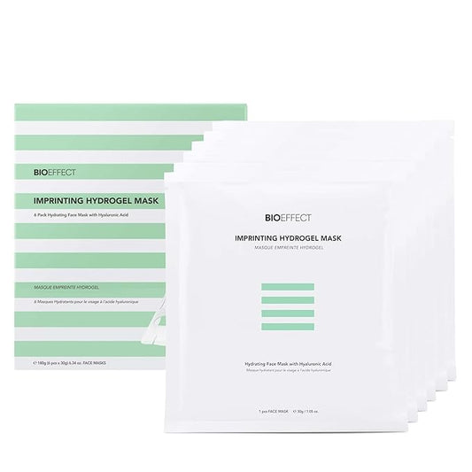 Bioeffect Imprinting Hydrogel Facial Skincare Mask 6-Pack with Hyaluronic Acid is Deeply Moisturizing, Skin Plumping and Fast Absorbing, A Hydrating Gel Sheet Mask Beauty Treatment, Alcohol-free
