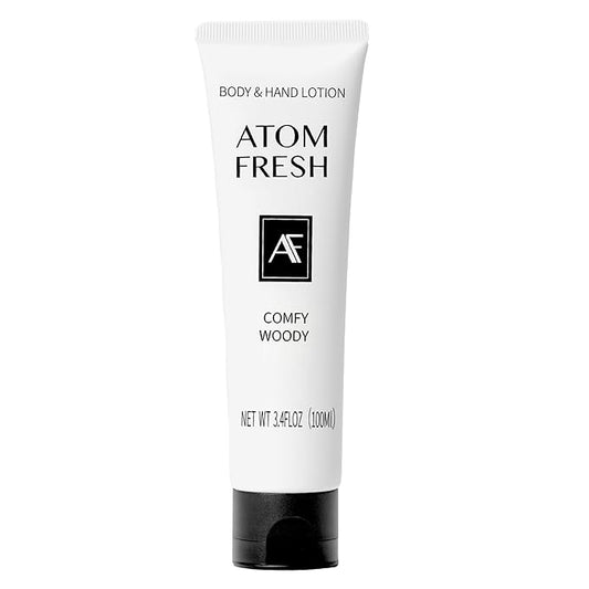 Atom Fresh Hand Cream for Women, Comfy Woody | Deep Repair Hand Lotion with Ceramides & Niacinamide | Strengthens Skin Barrier & Soothes Dry, Sensitive Hands | Fast-Absorbing, Vegan (3.4 fl oz)
