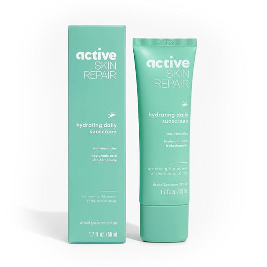Active Skin Repair SPF 50 EWG-Certified Hydrating Daily Sunscreen and Face Moisturizer, Non-Nano Zinc, Non-Toxic Broad Spectrum Protection Hydrating Mineral Facial Sunscreen, 1.7 fl. oz.