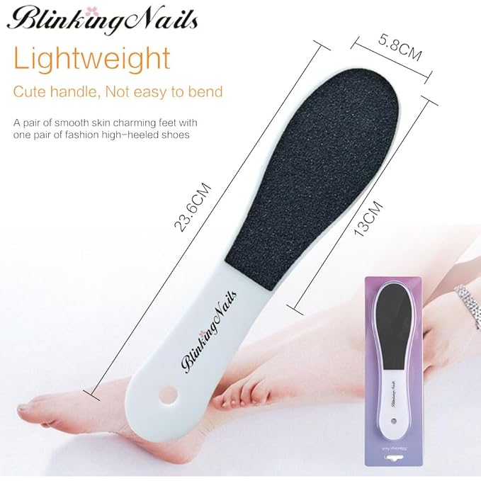 Foot File, Foot Callus Remover Professional Sandpaper Pedicure Tools Double Sided Foot Rasp File Depilation with Plastic Handle, Foot File for Dead Skin for Foot(5pcs/Pack)