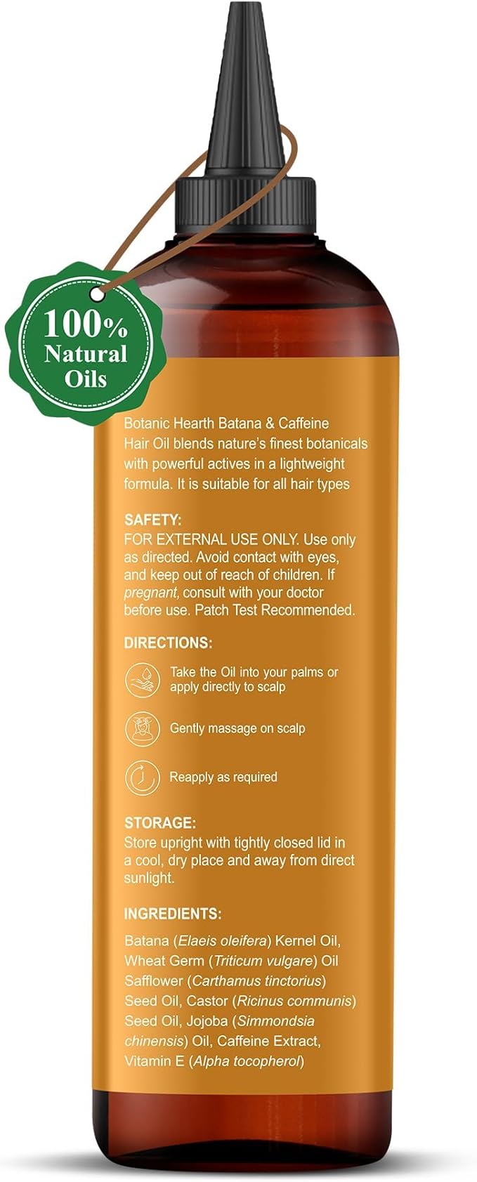 Botanic Hearth Caffeine & Batana Oil for Hair Growth (6.7 fl oz)|Nourishing and Strengthening Hair Treatment for Thicker, Healthier|Looking Hair | Paraben Free | Suitable for All Hair Types
