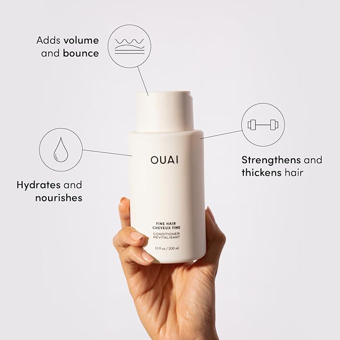 OUAI Fine Hair Conditioner Refill - Volumizing Conditioner Made with Keratin, Biotin and Chia Seed Oil - Adds Softness, Bounce and Volume - Free from Parabens, Sulfates, and Phthalates (32 Oz)