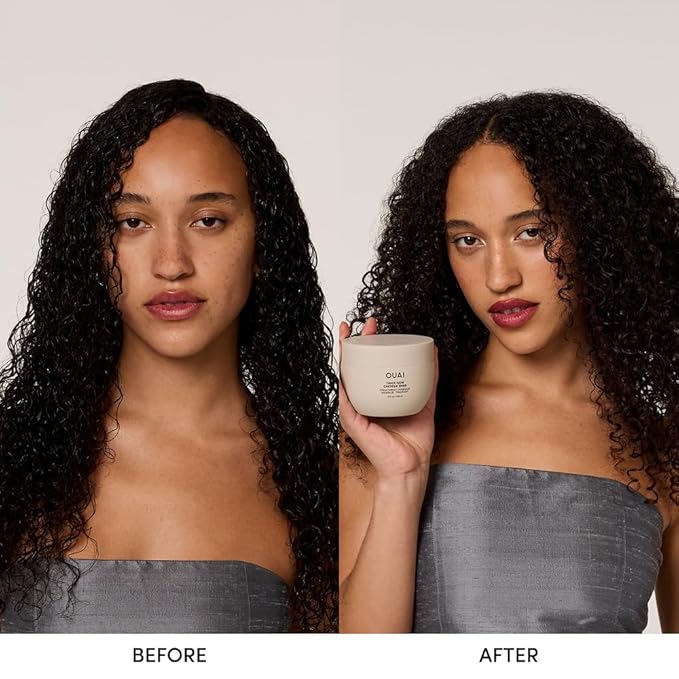 OUAI Thick Hair Mask - Treatment Masque with Almond Oil, Olive Oil, & Hydrolyzed Keratin to Restore Damaged Hair - Phthalate & Paraben Free Masque (3.4 Oz)