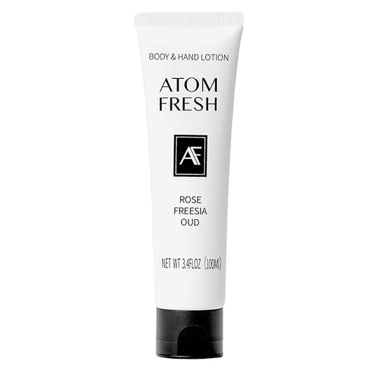 Atom Fresh Hand Cream for Women, Rose Freesia Oud | Deep Repair Hand Lotion with Ceramides & Niacinamide | Strengthens Skin Barrier & Soothes Dry, Sensitive Hands | Fast-Absorbing, Vegan (3.4 fl oz)