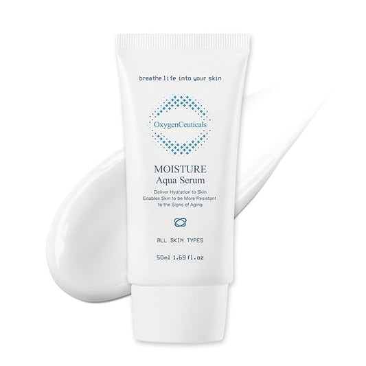 OxygenCeuticals Moisture Aqua Serum – Deep Hydrating & Moisturizing Serum with Hyaluronic Acid & Jojoba Oil, Non-Irritating Formula suitable for Dry, Oily & Acne-Prone Skin. 1.69 fl.oz (50ml)