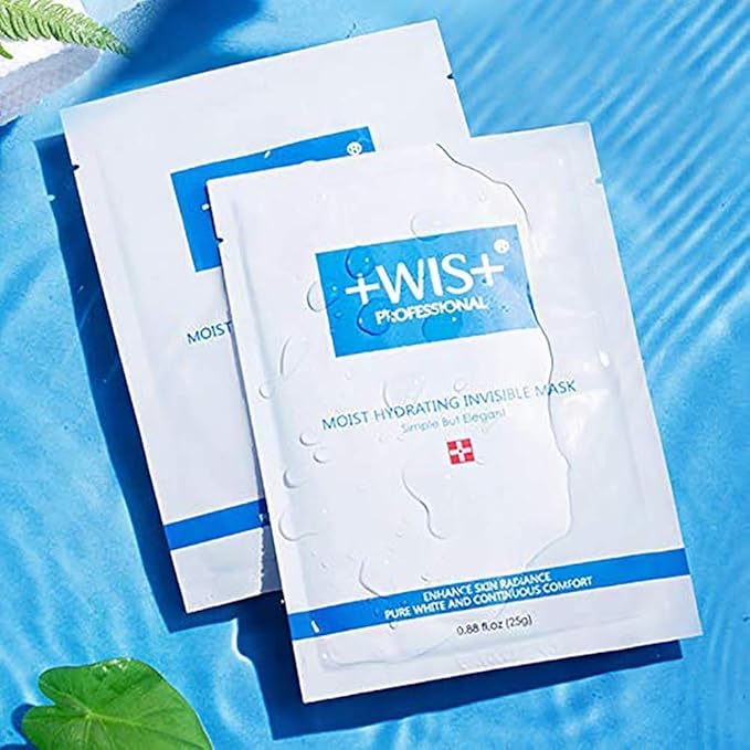 WIS Intensive Hydrating Smoothing Face Facial Sheet Mask 10 Packs, Deeply Moisturizing with Hyaluronic Acid-Witch Hazel for Oil Control & Shrink Pores-Firming & Anti Aging for Men＆Women