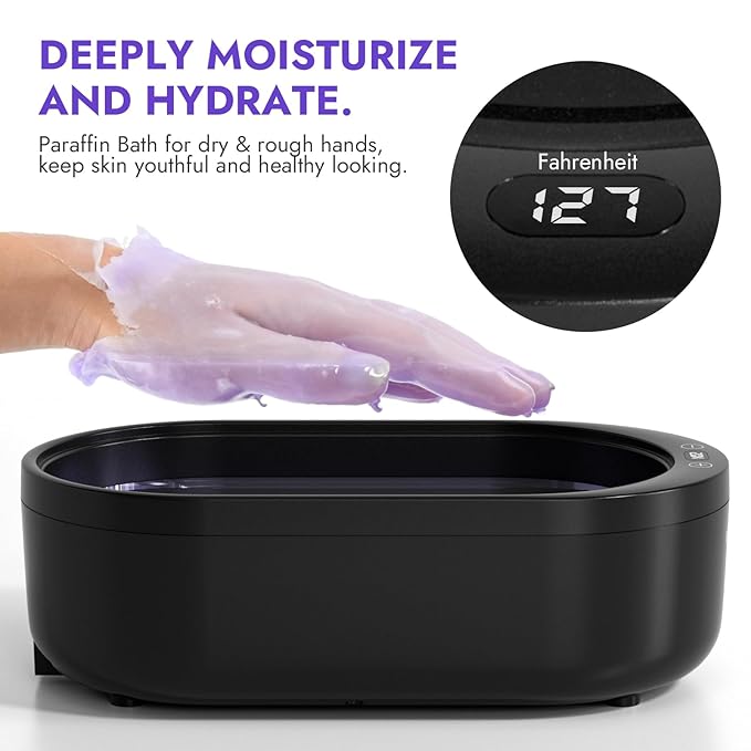 Small Paraffin Wax Machine for Hands - Small Size Hand Wax Paraffin Machine 2000ml With 3 packs of Paraffin Wax Kit Digital Display Screen for Paraffin Bath