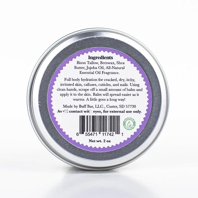 BUFF BAR Bison Tallow Balm, Lavender Mint, 1 Pack - All Purpose, Hydrating, Naturally Derived, Mild Scent, Replaces Lotion, For Cracked, Dry, Itchy Skin, Essential Oil