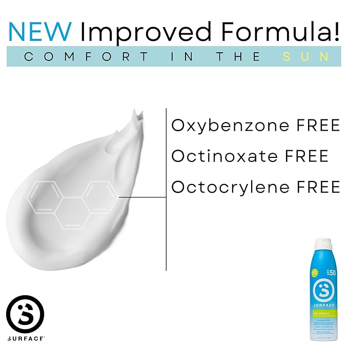 Surface Dry Touch Spray Sunscreen, Water Resistant, UVA/UVB Broad Spectrum, Fast Drying Protection, PABA Free - 6oz - SPF 50-3 PACK