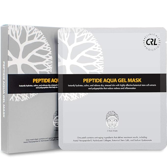Clinical Resolution CRL Peptide Aqua Gel Mask 5 Pack, Instant Hydration, Soothing, Cooling, Healing, Post-Treatment, Post Microneedling, Reduce Redness and Stinging Feeling