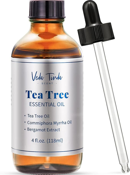 VTS Tea Tree Oil for Skin, Hair, Nails & Toenails, Natural Tea Tree Essential Oil Blend for Foot and Hand Care, 4 Fl Oz