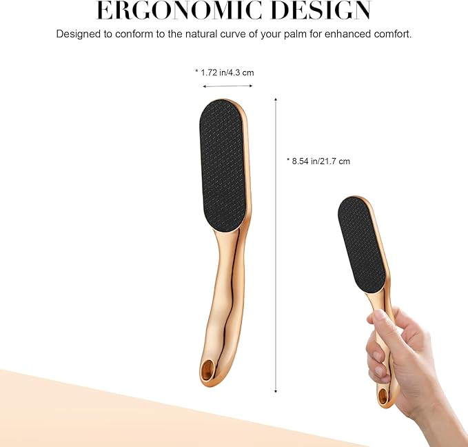 Glass Foot File and Callus Remover for Hard Skin, Cracked Heels - Heel File Pedicure Tool with Anti-Slip Grip, Fast Smooth Results, Wet and Dry Foot Scrubber Dead Skin Remover