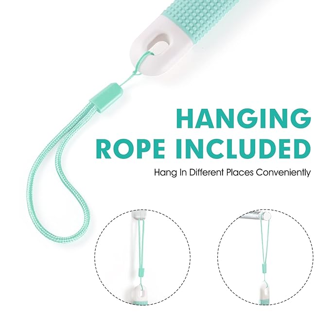 Back Scrubber Anti Slip for Shower,Back Brush Long Handle with Soft and Stiff Bristles,Body Scrubber for Bath or Dry Brush(Green)