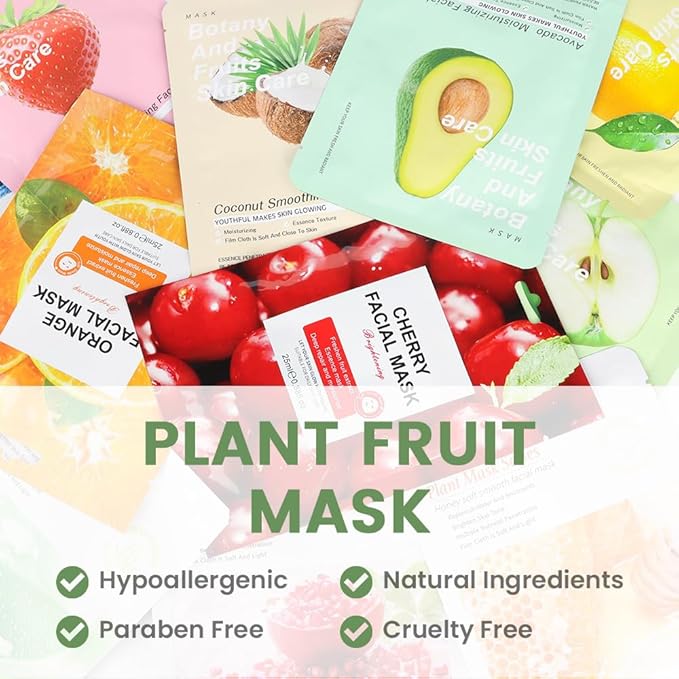 evpct 12Pack Kids Face Masks for Kids Girls Spa, Girls Kids Facial Spa Day Slumber Sleepover Birthday Party Favors Supplies Kit for Girl, Kid Friendly Facial Face Sheet Masks Bulk Skincare for Kid, B2