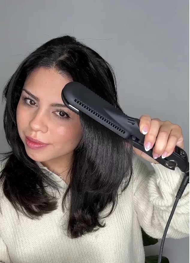 Mirror-Titanium Flat Iron Hair Straightener, 1.75" Wide, Ionic, 260F Up to 480F, 21 Temperature Settings, MCH 85Watt Heaters Keeps Heat with Wet Hair. 110V/220V, Smooth Silky Hair in a Minute. XSZ-10