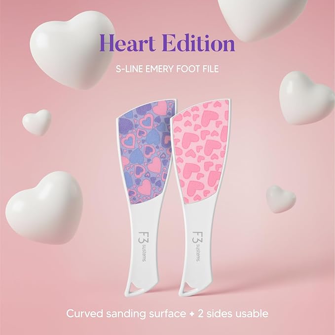 S-Line Emery Foot File, Colossal Double-Sided Pedicure Tool, Effective for Cracked Heel, Ergonomic Design for Easy Grip (Purple Heart)