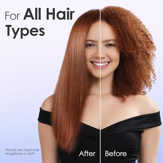 Faszin Hair Straightener, Fast Heat Titanium Flat Iron with Negative Ions to Create Sleek Style, 2 in 1 Straightener and Curler Dual Voltage Styling Tool for Professional Salon Straighten/Curl/Wave