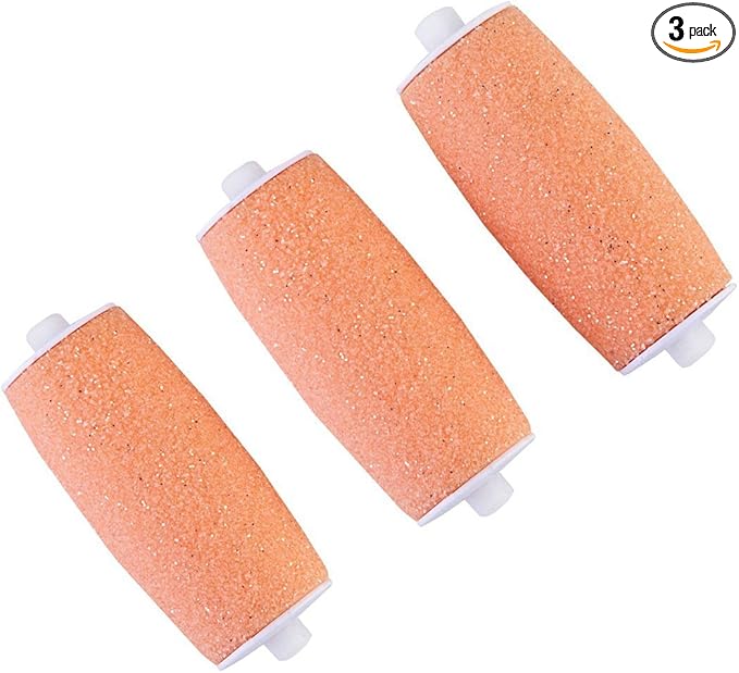 Refill Rollers by Own Harmony Best Fit for Electric Callus Remover CR900 - Foot Care for Healthy Feet - Pedicure File Tools - Refills 3 Pack Regular Coarse Replacement Roller (Peach)