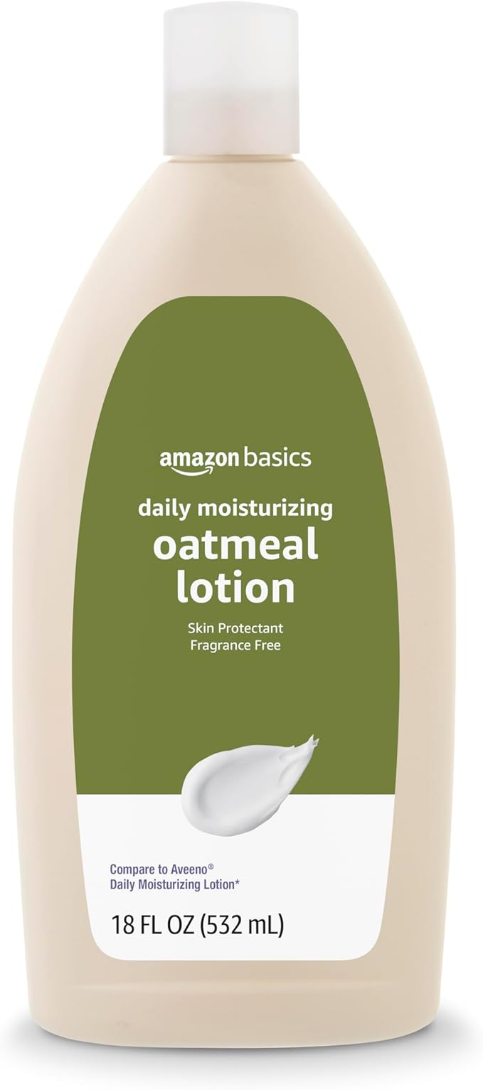Amazon Basics Daily Oatmeal Body Lotion and Skin Protectant Moisturizer, Fragrance Free, 18 Fl Oz (Pack of 1) (Previously Solimo)