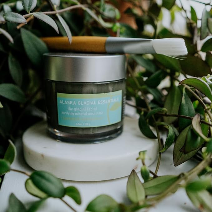 Alaska Glacial Purifying Mineral Mud Mask with Glacial Clay & Botanicals | Gently Detoxifies, Hydrates & Smooths | Anti-Aging Facial for Sensitive Skin – Vanilla & Lavender, 3.5oz