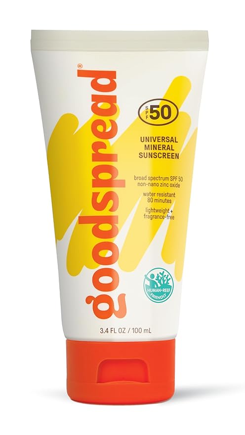 Goodspread Mineral Sunscreen SPF 50 – Reef-Safe, Non-Nano Zinc Oxide, Water-Resistant, Hawaii Compliant, Rubs in Clear, Face & Body, Adults & Kids
