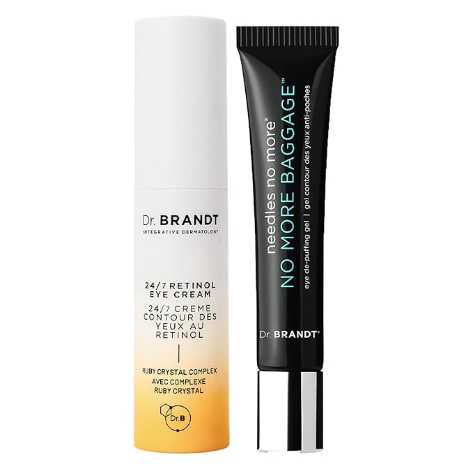 Dr. Brandt Bye Bye Dark Circles Duo - Includes No More Baggage (0.5 oz) & Bright This Way 24/7 Retinol Eye Cream (0.5 fl oz)