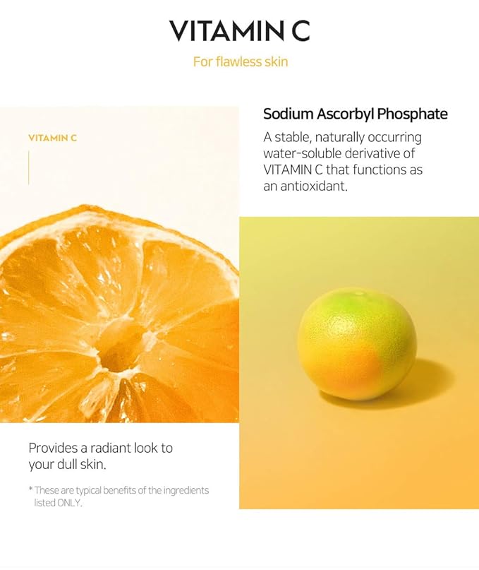 SNP Vitaronic Ampoule Sheet Mask | Nourishing, Moisturizing, and Refreshing for All Skin Types with Vitamin B, C, D, and E | Face Masks Skincare | Korean Skin Care Facial Mask | 10 Sheets