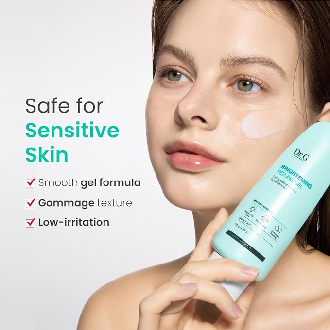 Dr. G Brightening Peeling Gel - Korean Skincare for Glowy Skin - Aqua Gommage Facial Exfoliator - Hyaluronic Acid, Ceramides, Vitamin C - Smooth Skin Texture, Low Irritation - Bulk Items - 4.23 fl oz